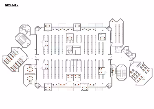 Level 2, Shelves and group works rooms