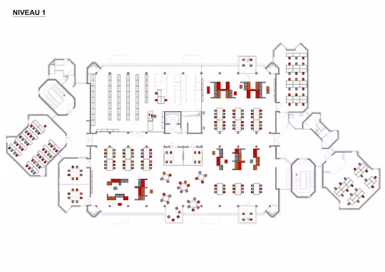 Level 1, Scial spaces, studying tables
