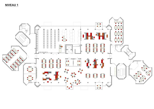 Level 1, Scial spaces, studying tables