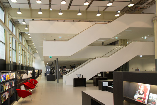 Main stairs inside the library
