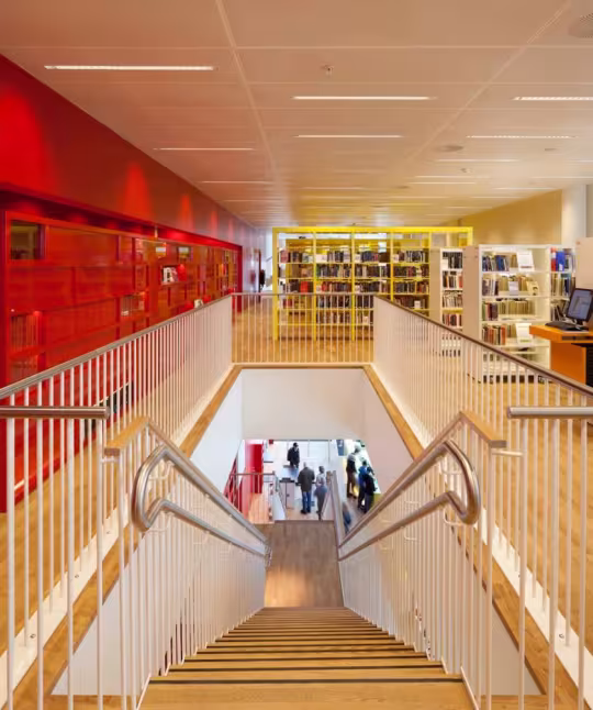 Stairs from third to first floor in the library