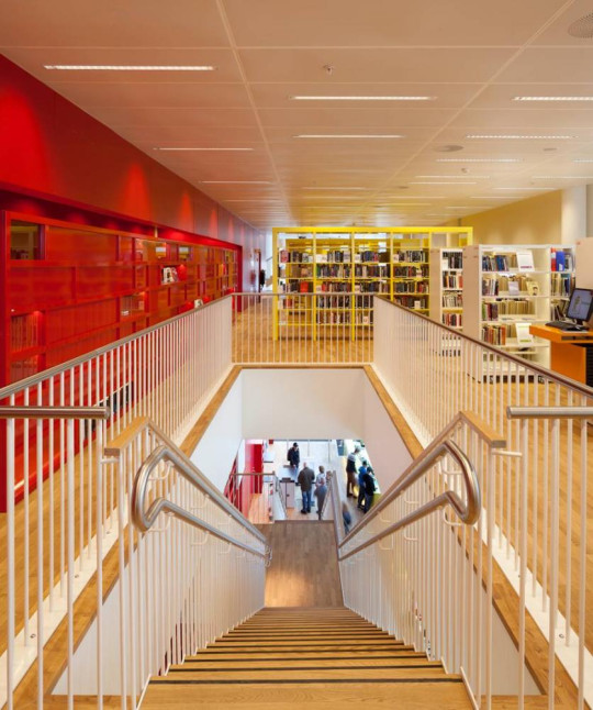 Stairs from third to first floor in the library