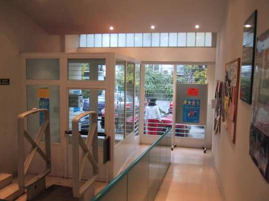 Entrance of the Municipal Public Library Dámaso Alonso in Madrid, Spain