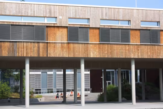 School yard at the back of the building