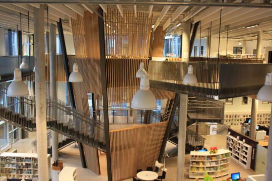 The main stairs in the library - "The cone"