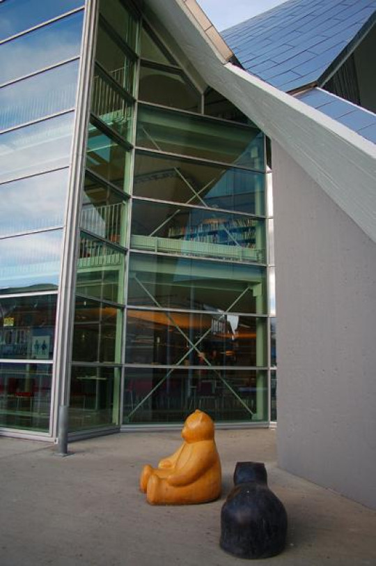 Stone figures in a corner