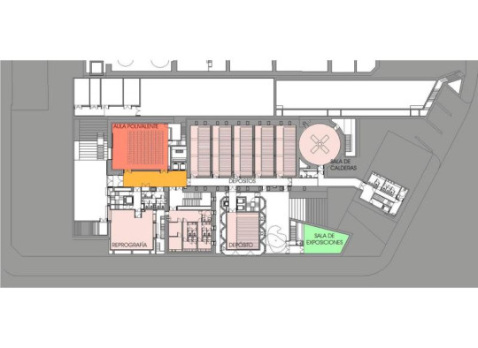 Site plan – Regional Library Joaquín Leguina of Madrid, Spain. Cellar. Image from http://www.mcu.es/arquitecturaybibliotecas/inicio.cmd