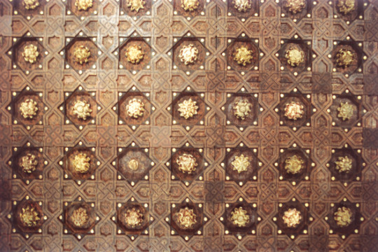 Detail of historical coffered ceiling