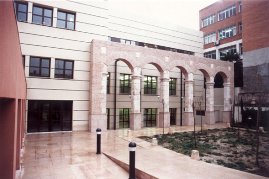 Yard of the modern building