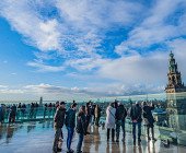 The view of the city Groningen on top of Forum.