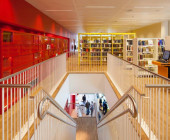 Stairs from third to first floor in the library