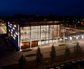 The building by night, Oswiecim