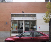 Entrance of the Municipal Public Library Dámaso Alonso in Madrid, Spain