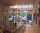 Entrance of the Municipal Public Library Dámaso Alonso in Madrid, Spain