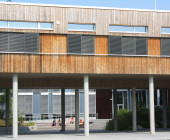 School yard at the back of the building