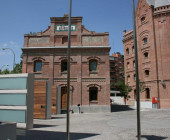 Front view of the Regional Library Joaquín Leguina of Madrid, Spain