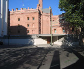 Side view of the Regional Library Joaquín Leguina of Madrid, Spain