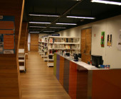 Circulation desk of the Regional Library Joaquín Leguina of Madrid, Spain