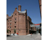 Front view of the Regional Library Joaquín Leguina of Madrid, Spain