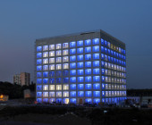 Stuttgart Municipal Library at night