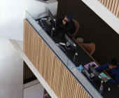Students in atrium
